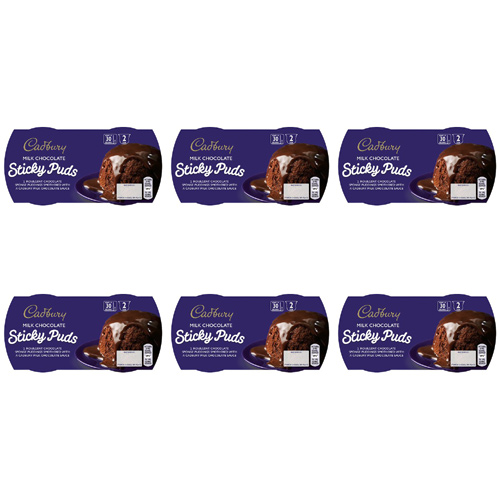 Cadbury Chocolate Sponge Pudding 2 Pack (Bulk Buy Pack Of 6)