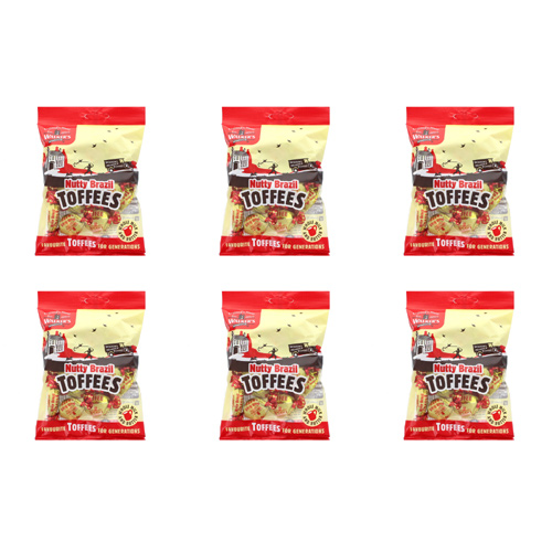 Walkers Nonsuch Nutty Brazil Toffees (Bulk Buy Pack Of 6)