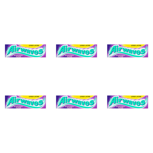 Airwaves Blackcurrant Gum 10 Pieces (Bulk Buy Pack Of 6)