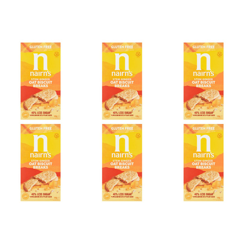 Nairns Gluten Free Biscuit Breaks Oats & Ginger (Bulk Buy Pack Of 6)