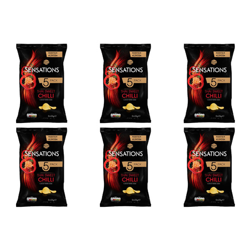 Walkers Sensations Thai Chilli 5 Pack (Bulk Buy Pack Of 6)