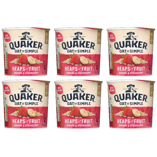 Quaker Oat So Simple Heaps of Fruit Banana & Strawberry Pot (Bulk Buy Pack Of 6)