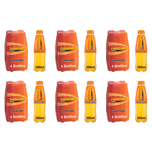 Lucozade Orange 4 Pack (Bulk Buy Pack Of 6)