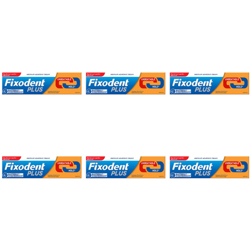 Fixodent Plus Dual Protection Denture Adhesive Cream (Bulk Buy Pack Of 6)