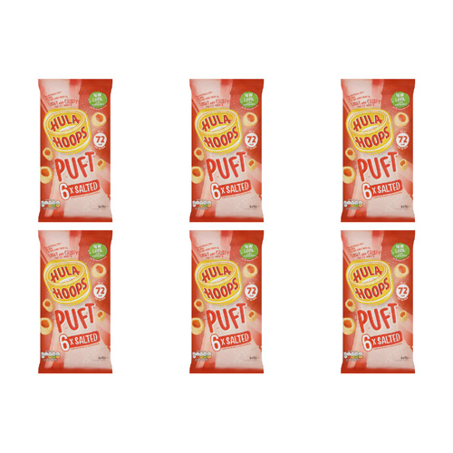 Hula Hoops Puft Salted 6 Pack (Bulk Buy Pack Of 6)