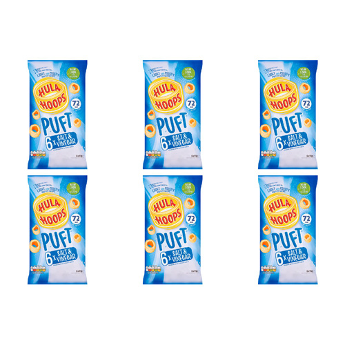 Hula Hoops Puft Salt & Vinegar 6 Pack (Bulk Buy Pack Of 6)