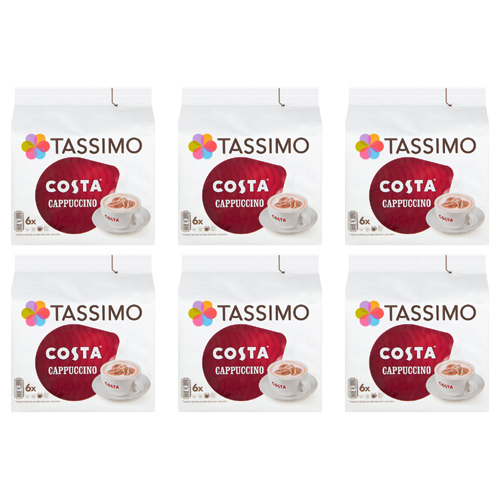 Tassimo Costa Cappuccino Coffee Pods 6 Serving (Bulk Buy Pack Of 6)