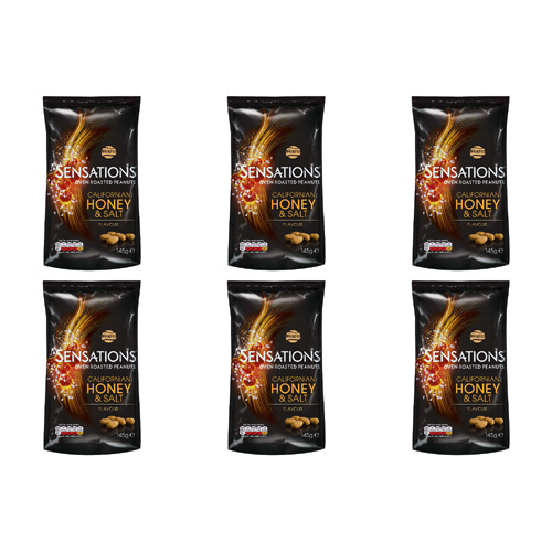 Sensations Californian Honey & Salt Peanuts (Bulk Buy Pack Of 6)