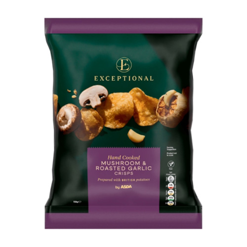 Asda Exceptional Hand Cooked Mushroom & Roasted Garlic Crisps