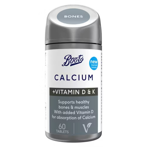 Boots Calcium + Vitamins D And K 60 Tablets (1 month supply)