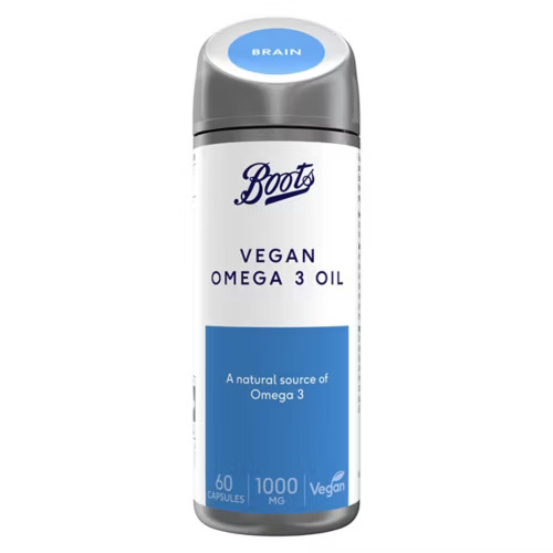 Boots Vegan Omega 3 Oil 1000 mg 60 Capsules (Bulk Buy Pack Of 6)
