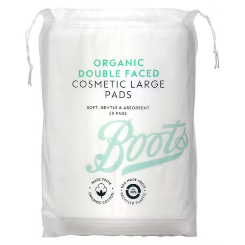 Organic Double Faced Cosmetic Large Cotton Wool Pads 50 Pads