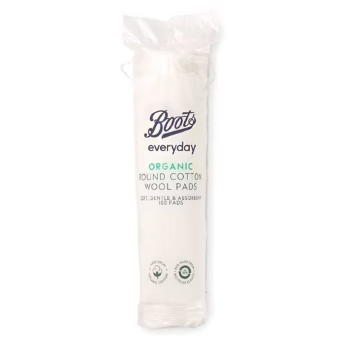 Boots Everyday Organic Cosmetic Round Cotton Wool Pads (Bulk Buy Pack Of 6)