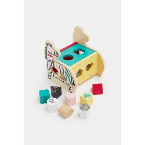 Mothercare Wooden Zebra Shape Sorter (Bulk Buy Pack Of 6)
