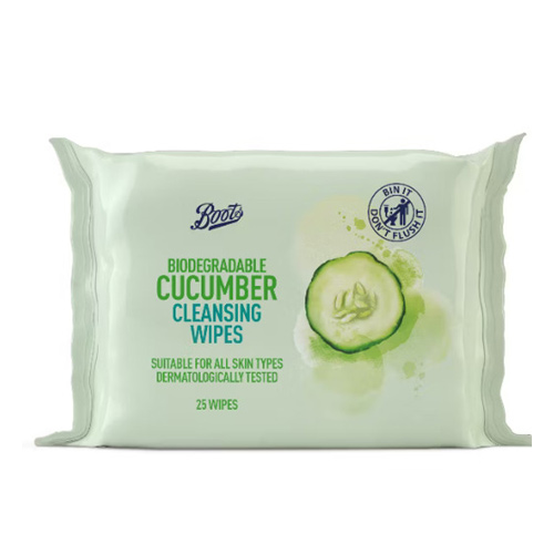 Boots Biodegradable Cucumber Cleansing Wipes 25s
