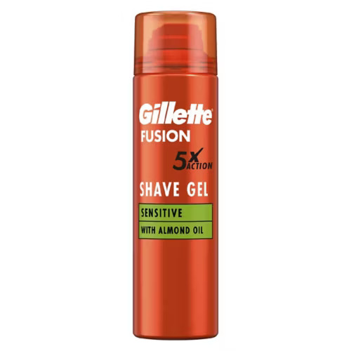Gillette Fusion Shave Gel with Almond Oil, For Sensitive Skin
