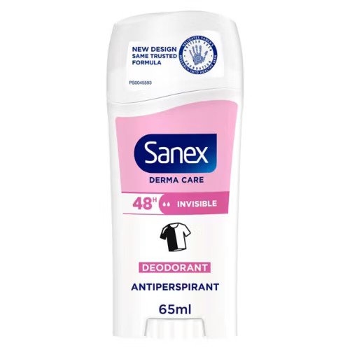 Sanex Derma Care Invisible 48-Hour Antiperspirant Stick Deodorant (Bulk Buy Pack Of 6)