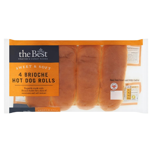 Morrisons The Best Brioche Hot Dog Rolls (Bulk Buy Pack Of 6)