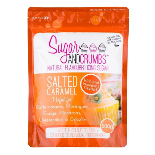 Sugar & Crumbs Salted Caramel Icing Sugar 500g (Bulk Buy Pack Of 6)