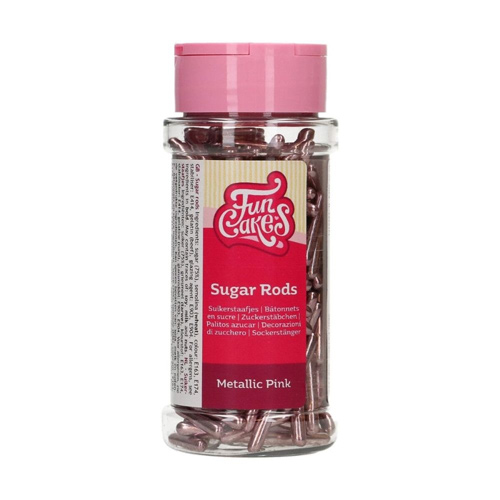 FunCakes Pink - Metallic Sugar Rods 70g (Bulk Buy Pack Of 6)