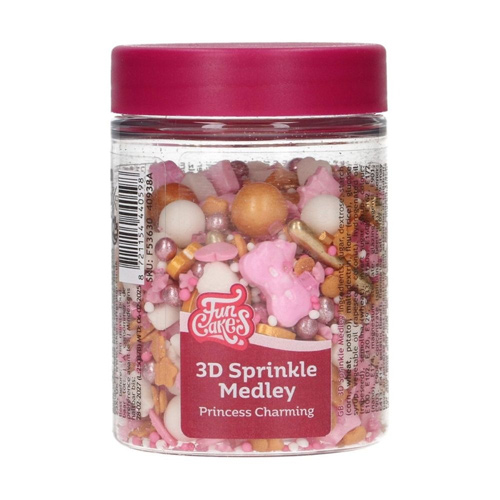 FunCakes Princess Charming - 3D Sprinkle Medley 70g (Bulk Buy Pack Of 6)