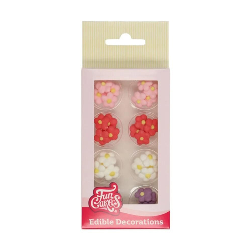 FunCakes Sugar Decorations Little Flowers Set Of 32 (Bulk Buy Pack Of 6)