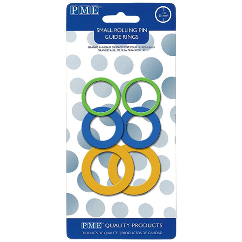 PME Small Rolling Pin Guide Rings Set Of 3 (Bulk Buy Pack Of 6)