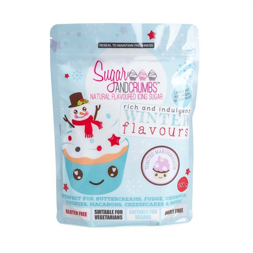 Sugar & Crumbs Toasted Marshmallow Icing Sugar 500g (Bulk Buy Pack Of 6)