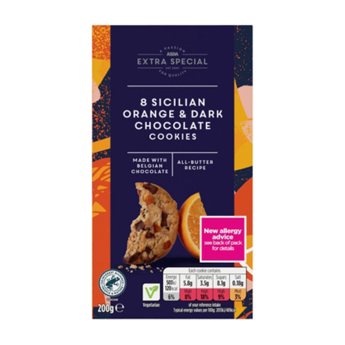 Asda Extra Special 8 Sicilian Orange & Dark Chocolate Cookies