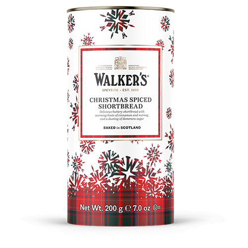 Walkers Christmas Spiced Shortbread Rounds Tube