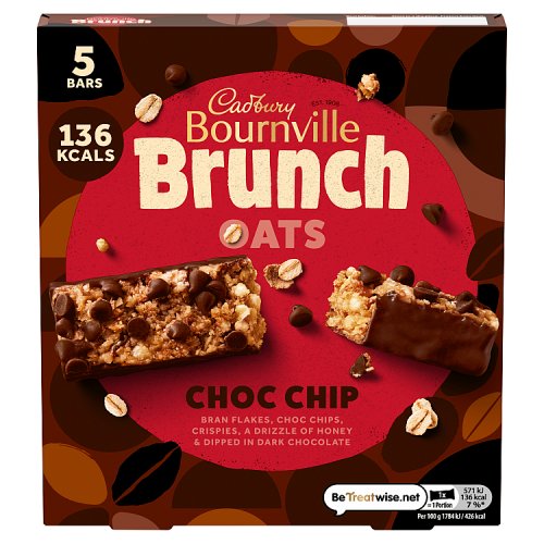 Cadbury Bournville Brunch Bars Choc Chip 5 Pack
