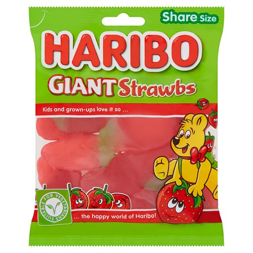 Haribo Giant Strawbs | Jelly Soft Sweets | British Corner Shop