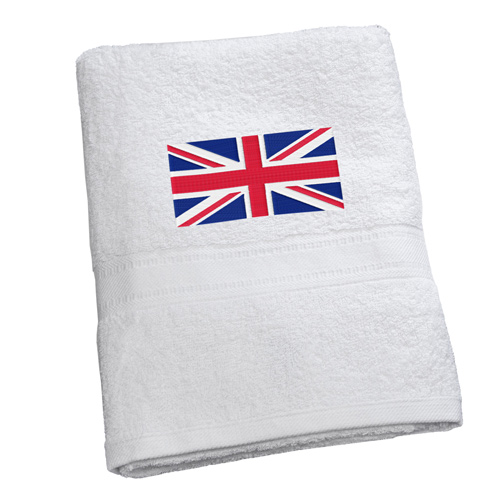 Luxury Cotton Bath Towel with Union Jack Embroidered Logo (Bulk Buy Pack Of 6)