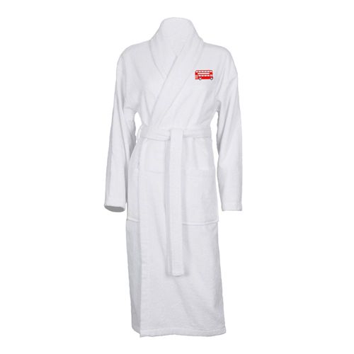 Luxury Bathrobe with London Bus Embroidered Logo (Bulk Buy Pack Of 6)