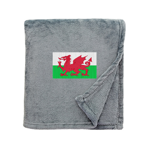 Shimmering Snuggle Blanket with Welsh Flag Embroidered Logo