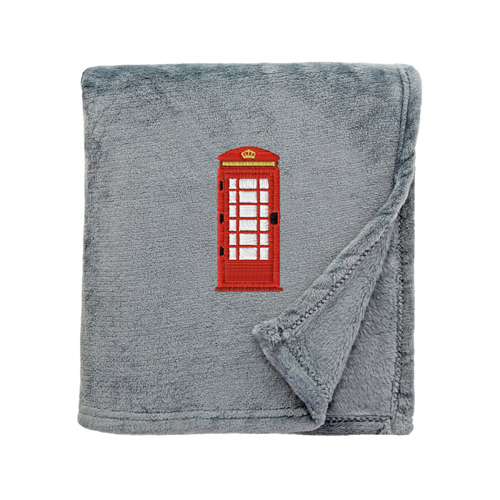 Shimmering Snuggle Blanket with Red Phone Box Embroidered Logo