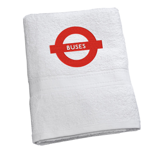 Luxury Cotton Bath Towel with Bus Sign Embroidered Logo
