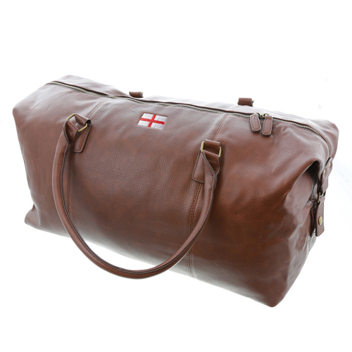 Faux Leather Holdall and Shoulder Strap with Saint George's Cross Embroidered Lo