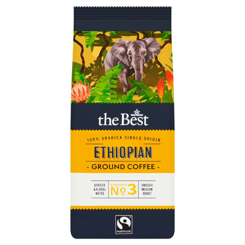 Morrisons The Best Fair Trade Ethiopian Ground Coffee (Bulk Buy Pack Of 6)