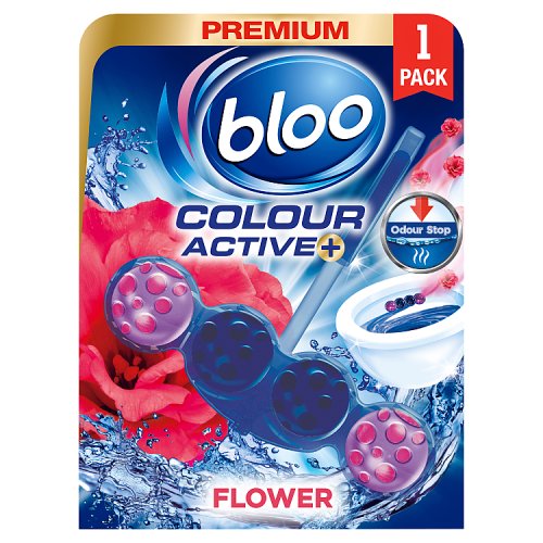 Image of Bloo Blue Active Fresh Flowers Toilet Rim Block Freshner