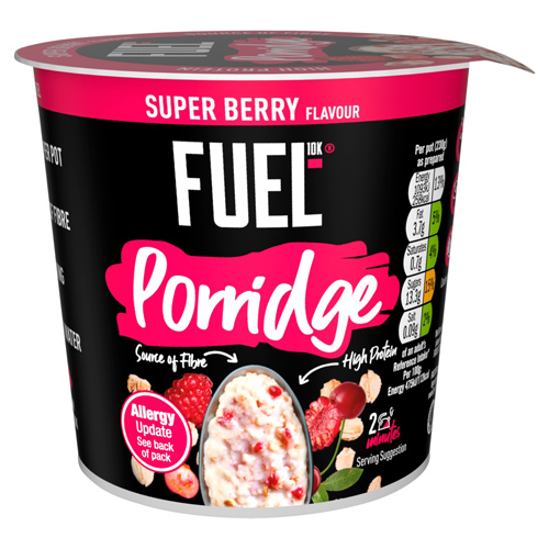 FUEL10K High Protein Super Berry Porridge Oat Cereal Pot