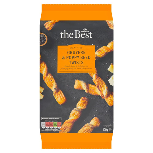 Morrisons The Best Gruyere & Poppy Twists (Bulk Buy Pack Of 6)