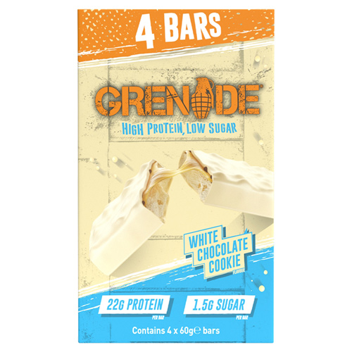 Grenade White Chocolate Cookie Protein Bar - 4 x 60g