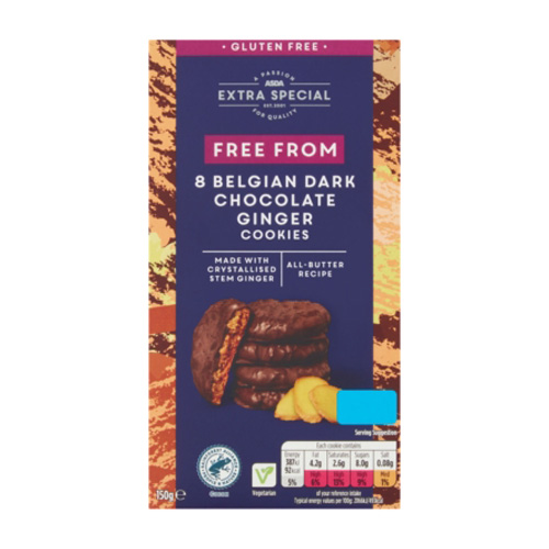 Asda Extra Special Free From Belgian Dark Chocolate Ginger Cookies