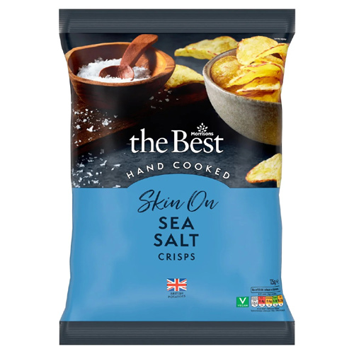 Morrisons The Best Hand Cooked Sea Salted Crisps (Bulk Buy Pack Of 6)