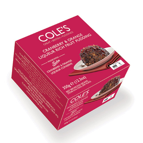 Coles Boxed Cranberry and Orange Liqueur Rich Fruit Pudding