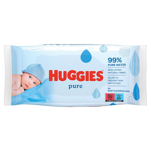 Huggies Pure Baby Wipes Fragrance Free 56 Pack