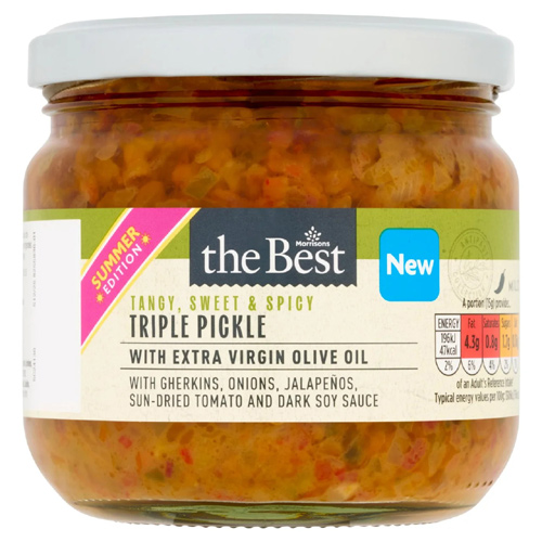 Morrisons The Best Triple Pickle With Extra Virgin Olive Oil (Bulk Buy Pack Of 6)