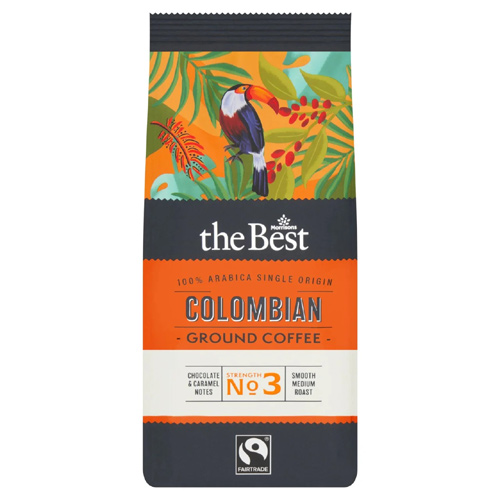 Morrisons The Best Fair Trade Colombian Ground Coffee (Bulk Buy Pack Of 6)