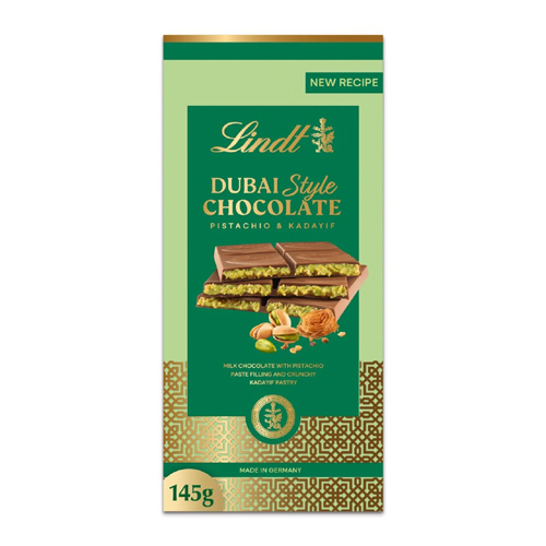 Lindt Dubai Style Milk Chocolate Bar Pistachio And Kadayif
